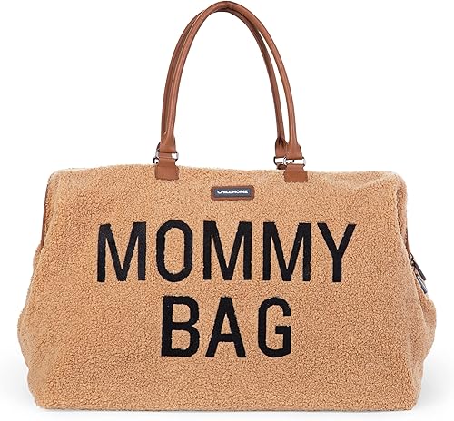 Childhome, Mommy Bag, Changing Bag, Maternity, Travel Bag, Large Capacity, Changing Mat, Adjustable Shoulder Strap, Compartmentalised, Insulated Pocket, Suitcase Pocket, Teddy beige - 1