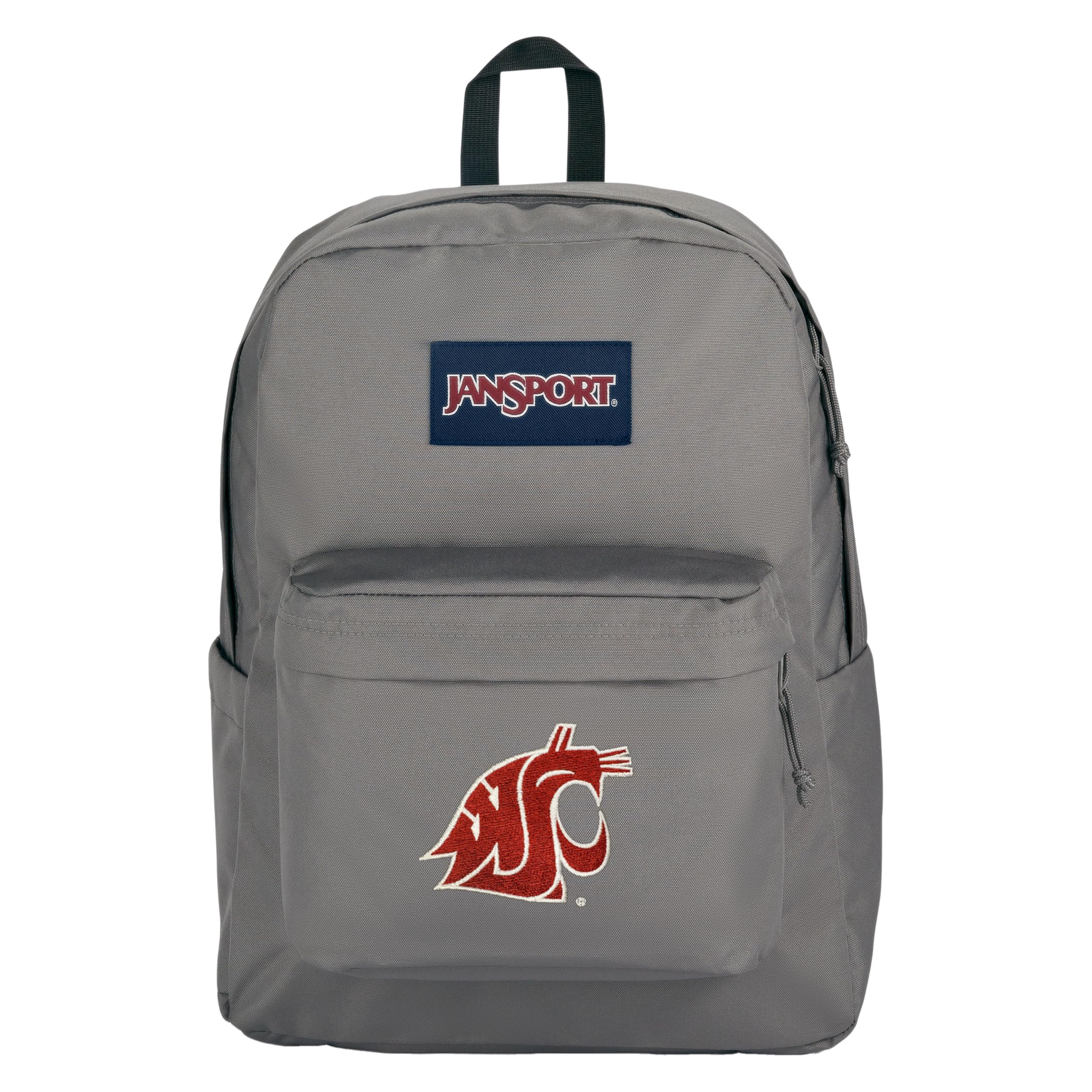 JanSport NCAA Officially Licensed Backpack, Washington State, Superbreak Plus with Padded 15'' Laptop Sleeve, Spacious Computer Bag for Men &amp; Women, Durable Daypack with Bottle Pocket, Graphite Grey