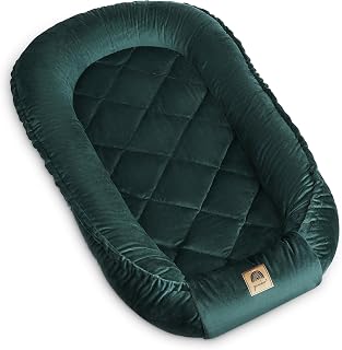PIMKO Nido multifuncional de 2 caras para bebé, con capullo, antialérgico, 60 x 90 cm, color verde real