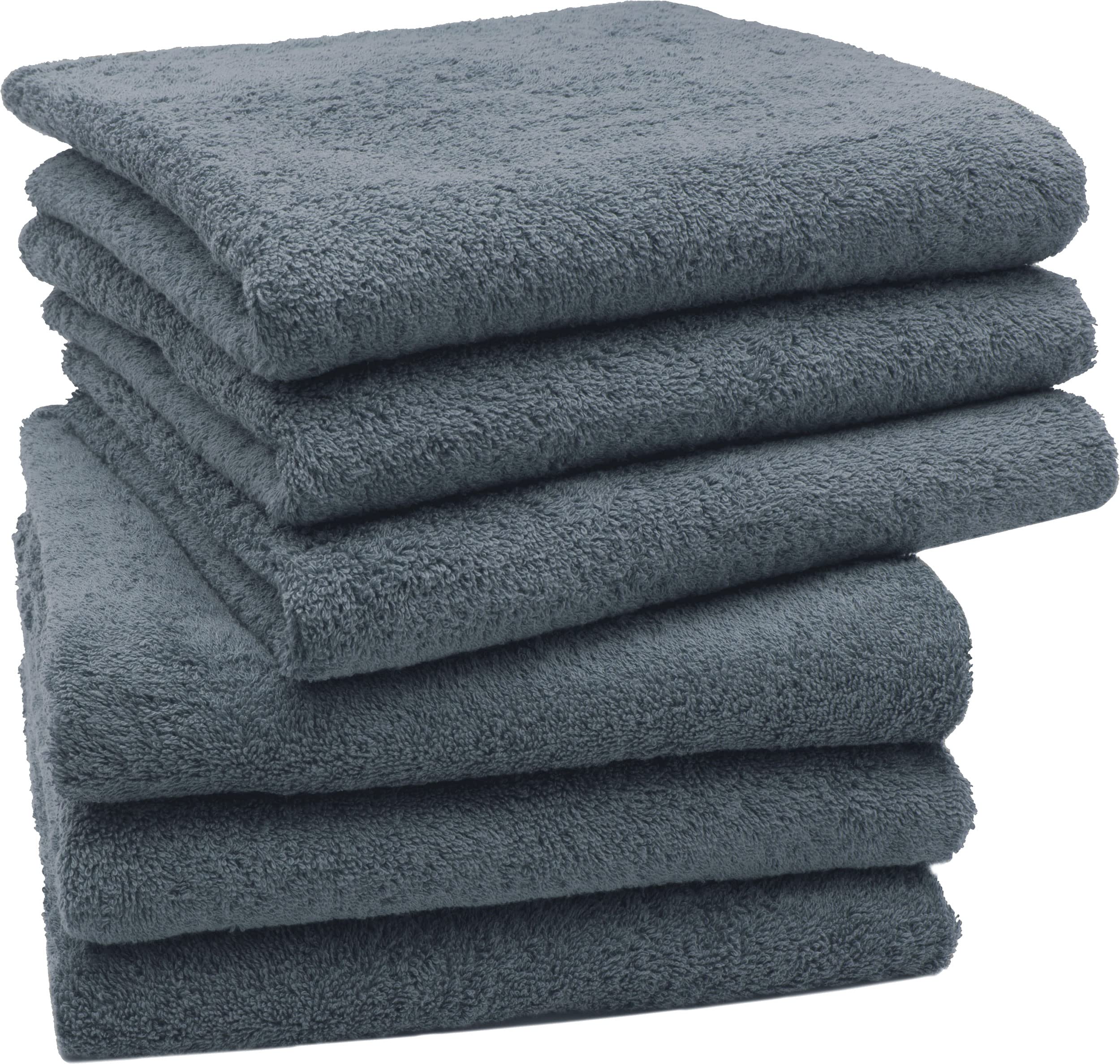 ZOLLNER Zestaw 6 Ręczników 100% Bawełna 50x100 cm 520g/m2 ÖkoTex Szare