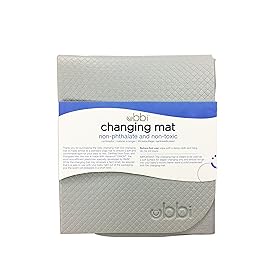 Ubbi On-the-Go Diaper Changing Baby Mat, Soft and Comfortable Diaper Bag Accessory Must Have for Newborns, Easy to Clean, Portable Folding Pad, Baby Traveling Accessories, Gray