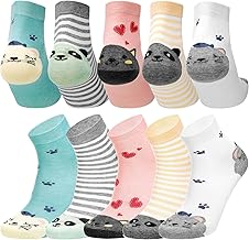 10 Pairs Women Funny Socks, Striped Socks Cute Women Cute Animal Patterns, Soft Cotton Animal Socks, Cat Socks Gift Set for Women (EU 36-39), multi-coloured, 36-39