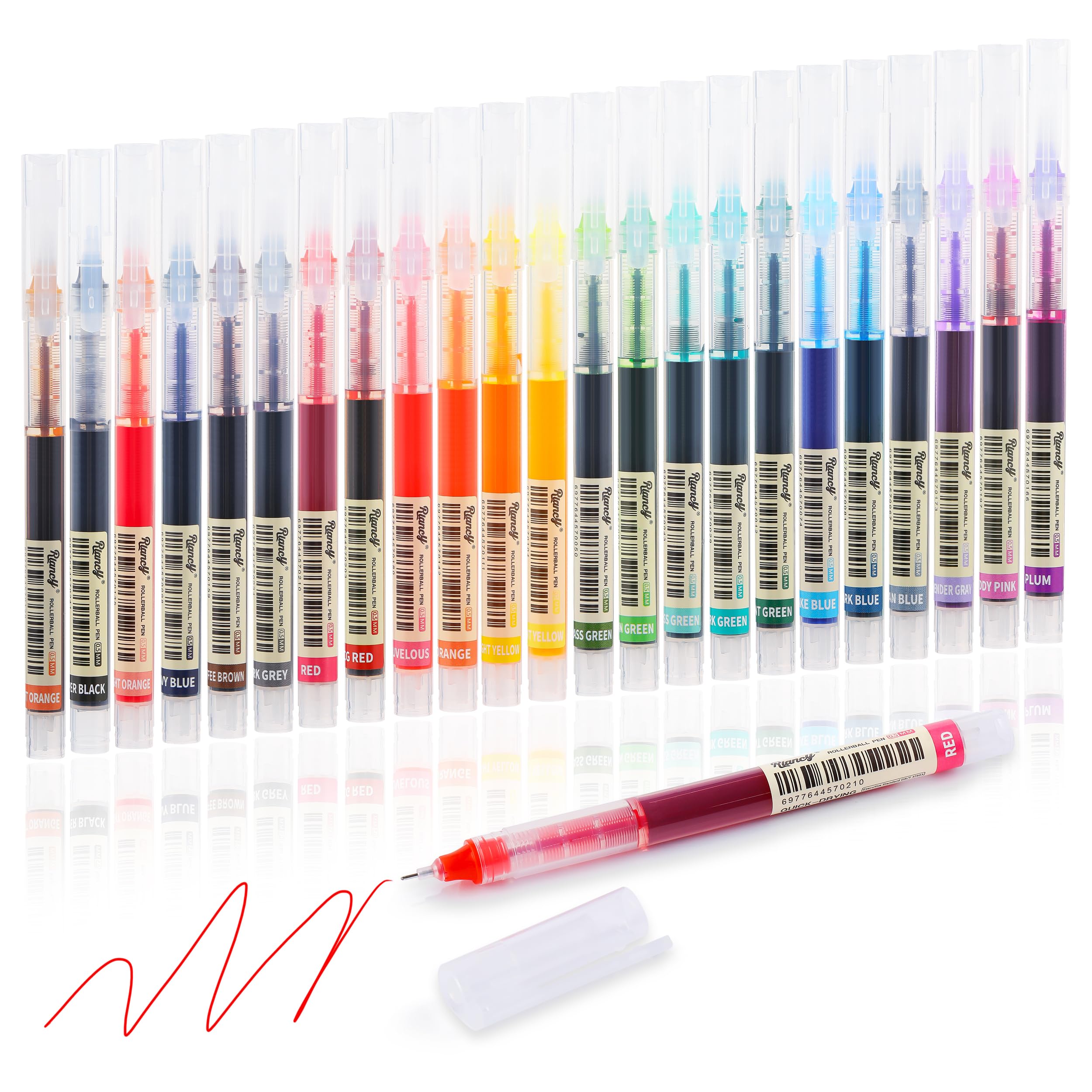 Sponsored Ad - RIANCY Liquid Ink Rollerball Gel Pens, 0.5mm Extra Fine Point Tip, 24ct Assorted Colors, Smooth Writing No Smear No Bleed, Vibrant for Journaling, Drawing, Sketching, School Notes & Art Supplies