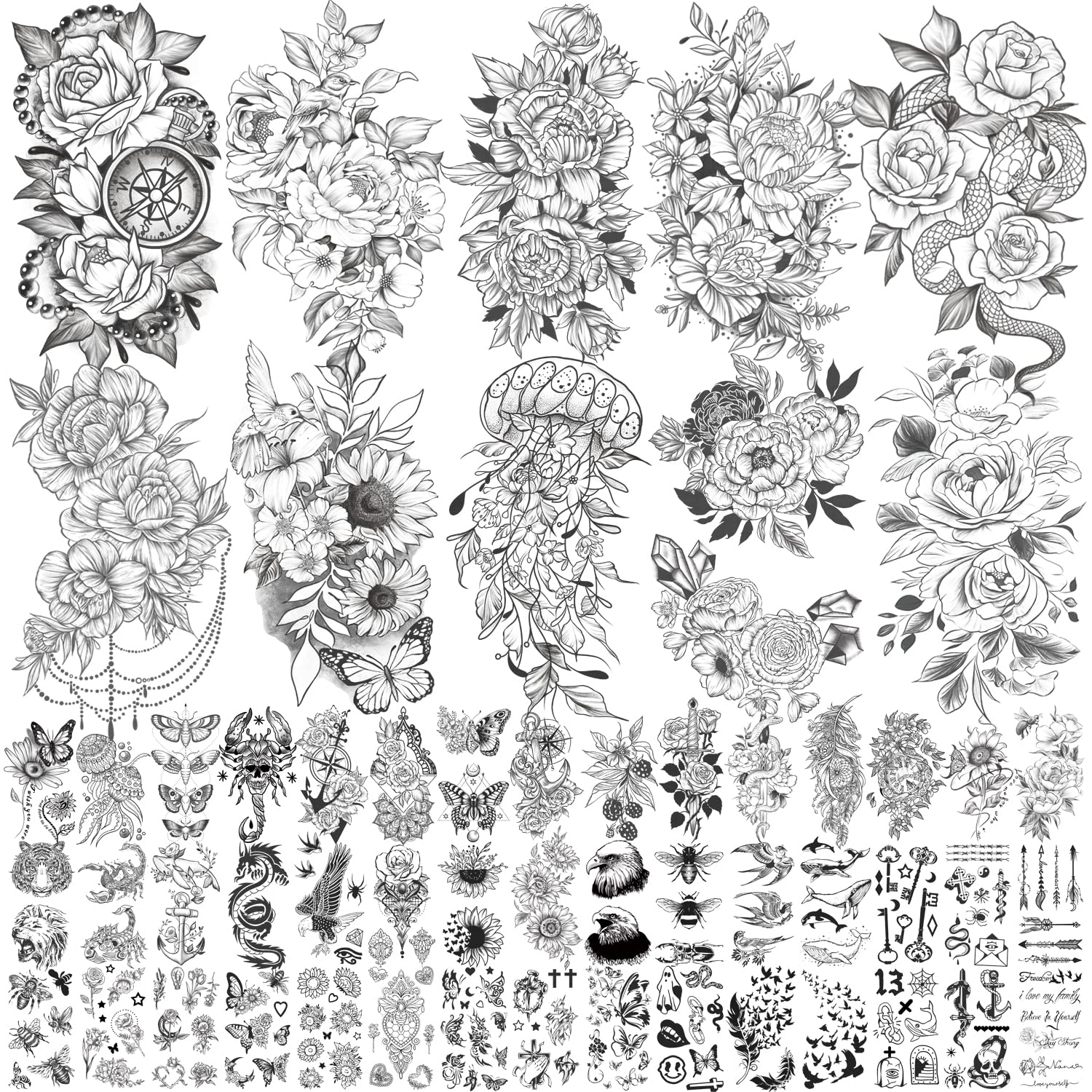 tatuaggi girasole bianco e nero