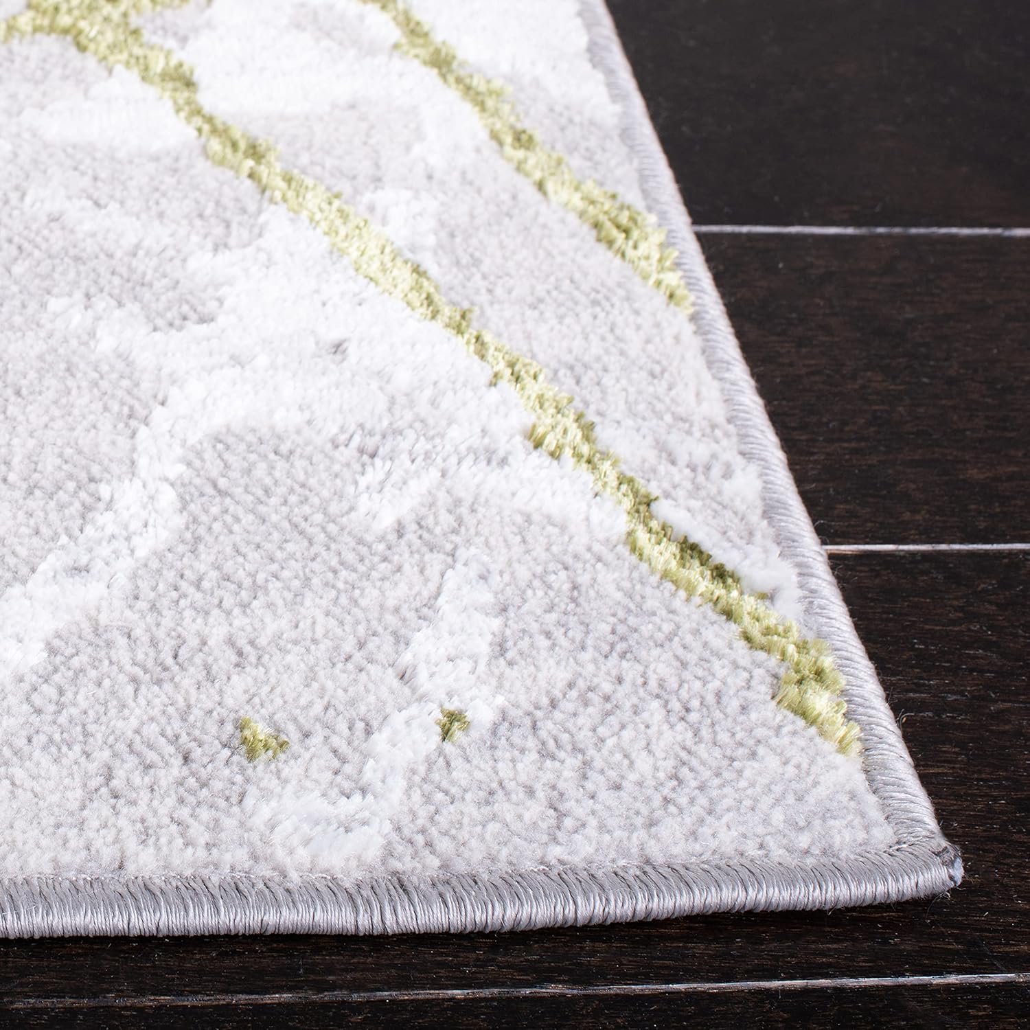 SAFAVIEH Amelia Collection Runner Rug - 2' x 6', Grey & Green, Modern Abstract Design, Non-Shedding & Easy Care, Ideal for High Traffic Areas in Living Room, Bedroom (ALA293J)