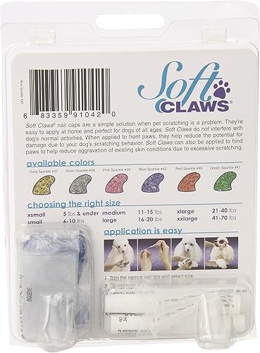 Miniatura 2 de Soft Gaws - Juego de tapas para uñas para perros y gatos tamaño mediano color azul brillante