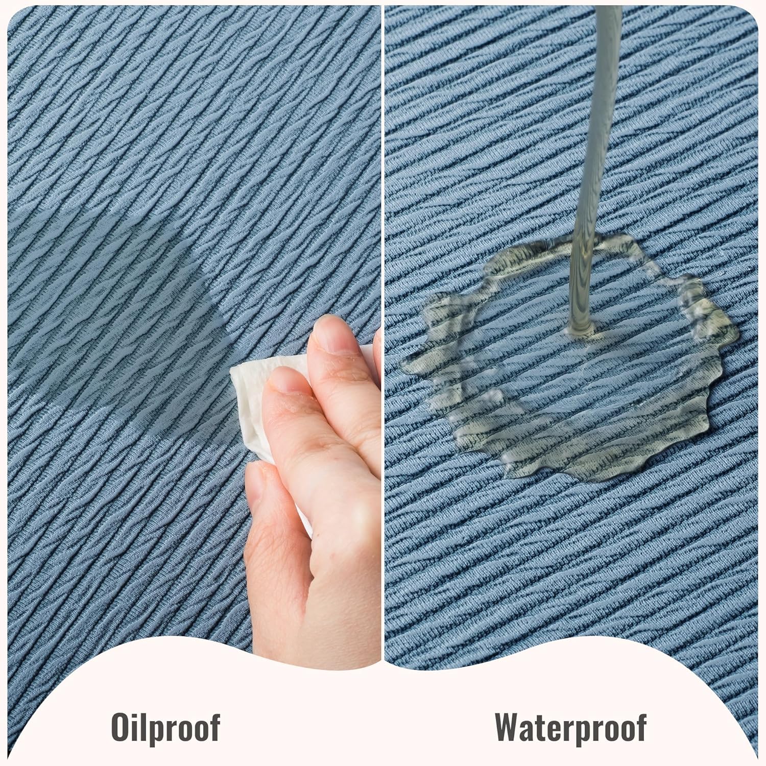 Jovono Faux Leather Placemats Set of 8, Waterproof Washable Table Mats, Easy-Clean Heat Resistant Kitchen Vinyl Place Mat for Dining Table, Restaurant, Indoor, 17.8"x11.8", Light Blue