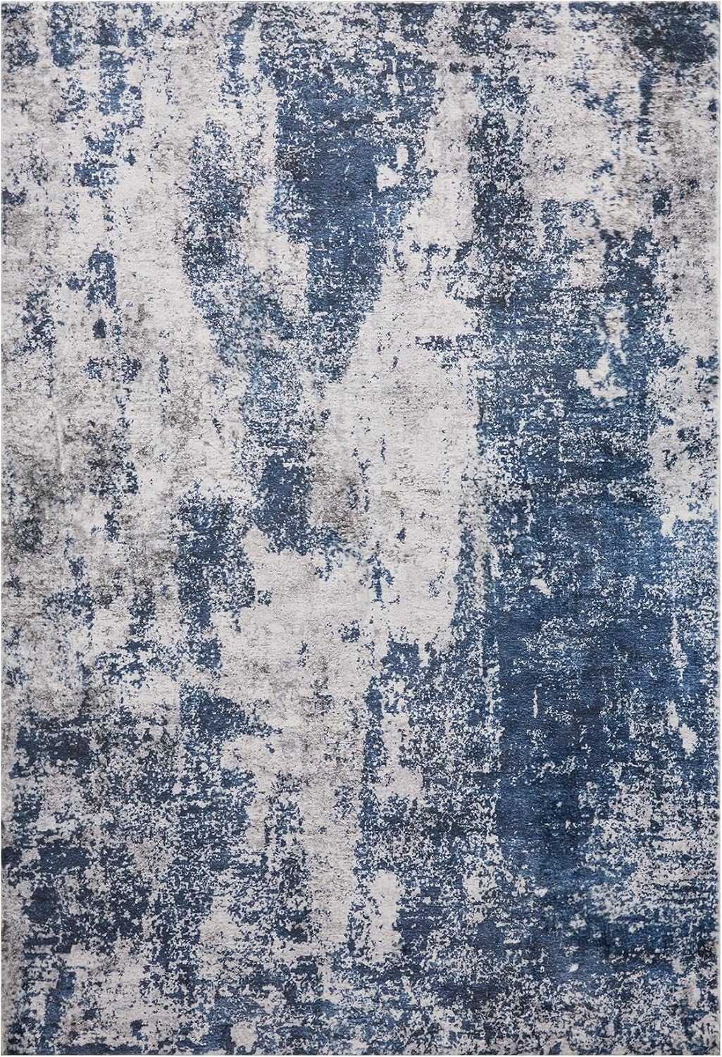 Area Rug Living Room Rugs: 8x10 Large Soft Indoor Carpet Modern Abstract Decor Rug with Non Slip Rubber Backing for Under Dining Table Nursery Home Office Bedroom Blue
