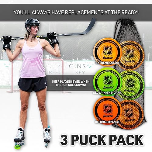 Vista 7 de Franklin Sports Disco de hockey callejero Brillan en la oscuridad