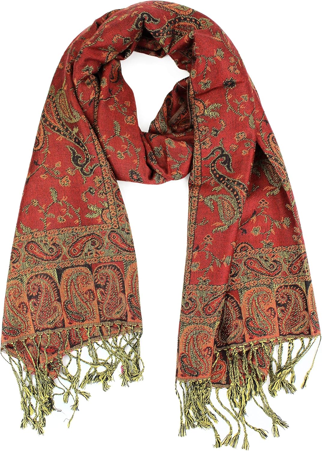 PASKMLNA Reversible Paisley Pashmina Shawl Wrap Elegant Colors - Image 2