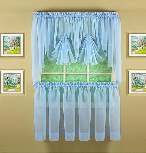 Vista 394 de Today's Curtain - Cortina Emelia de gasa original, panel de 84 pulgadas, negro, 60 pulgadas de ancho x 84 pulgadas de largo