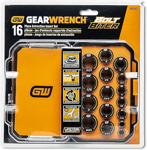 Miniatura 8 de GEARWRENCH 86192 Juego de 16 piezas de inserción de llave métrica SAEBolt Biter