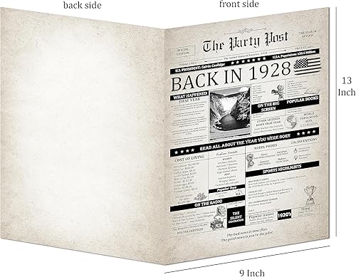 Miniatura 2 de Tarjeta de cumpleaños número 97, tarjeta jumbo de feliz cumpleaños para hombres o mujeres nacidos en 1928, regalos divertidos grandes para papás o