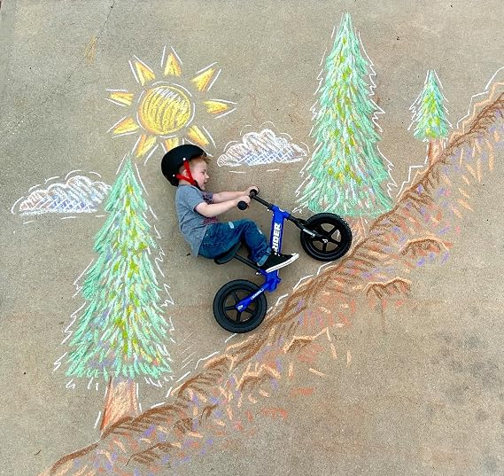 Strider 12 Classic Bike - No Pedal Balance Bicycle for Kids 1 to 3 Years - Includes Built-In Footrest, Handlebar Grips & Flat-Free Tires
