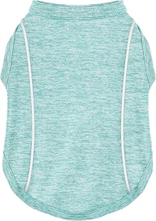 Night - Ready Sleeveless Tank Dog Shirts: Pet Clothes with Reflective Strips for Small to Large Breeds.Light Blue 2XL