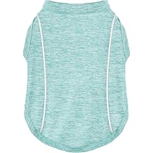 Stay Safe at Night Stylish Reflective Strip Dog Shirt & Tank Top - Soft, Breathable Clothes with Sun Protection, Quick Dry, Stretchy, Lightweight for Small to Large Dogs Sky Blue M