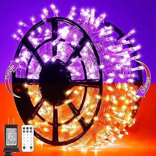 Miniatura 295 de JMEXSUSS Tira de luces de Navidad multicolor de 163 pies con 500 luces LED para exteriores, resistente al agua, alambre transparente, luces Varios