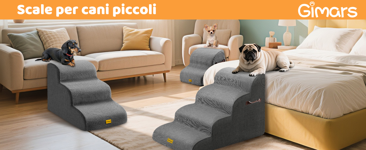 Scaletta Per Cani Gimars In Schiuma 30D – Extra Larga, Antiscivolo, Per Letti E Divani, Lavabile
