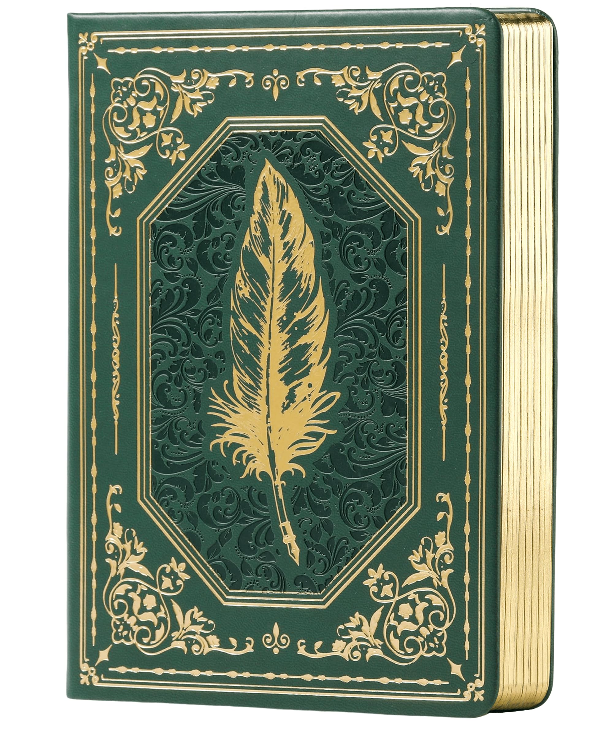 SPIPHY Vintage Leather Journal for Women Men 200 Pages Gold Edge Hardcover Journaling Notebooks A5 College Ruled Journals for Writing, 5.7" x 8.3",