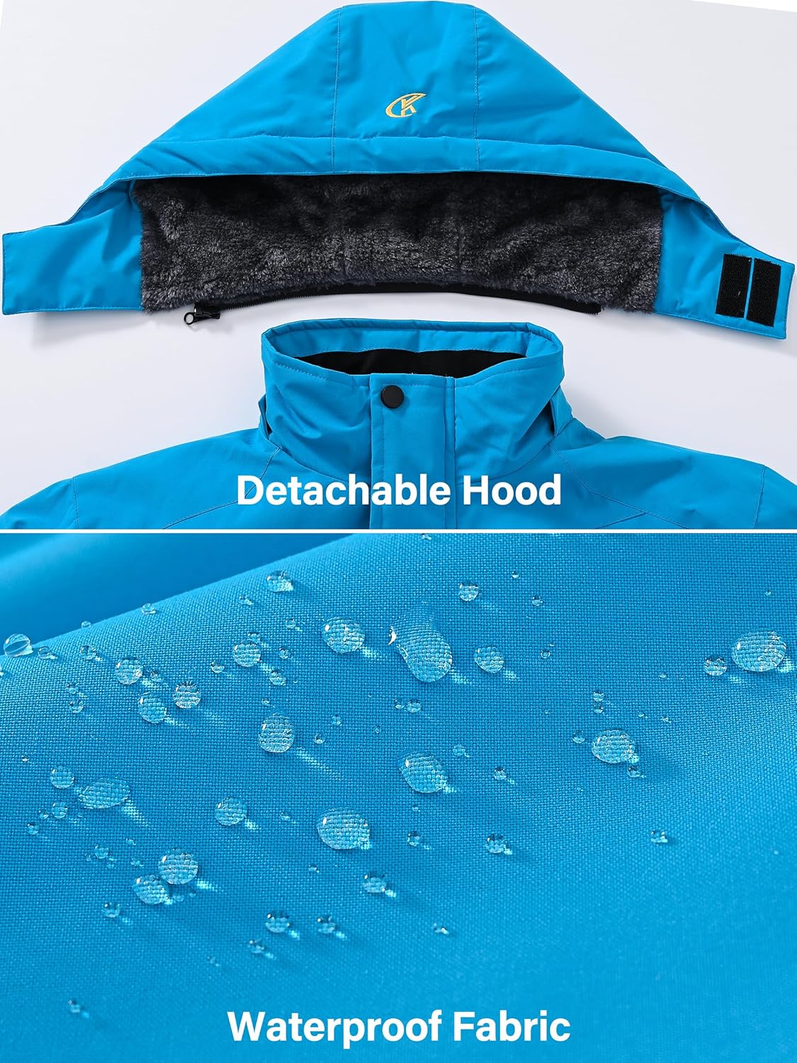 Boys Waterproof Ski Snow Jacket Winter Fleece Lined Warm Coat Hooded Windproof Kids Outerwear - Image 5