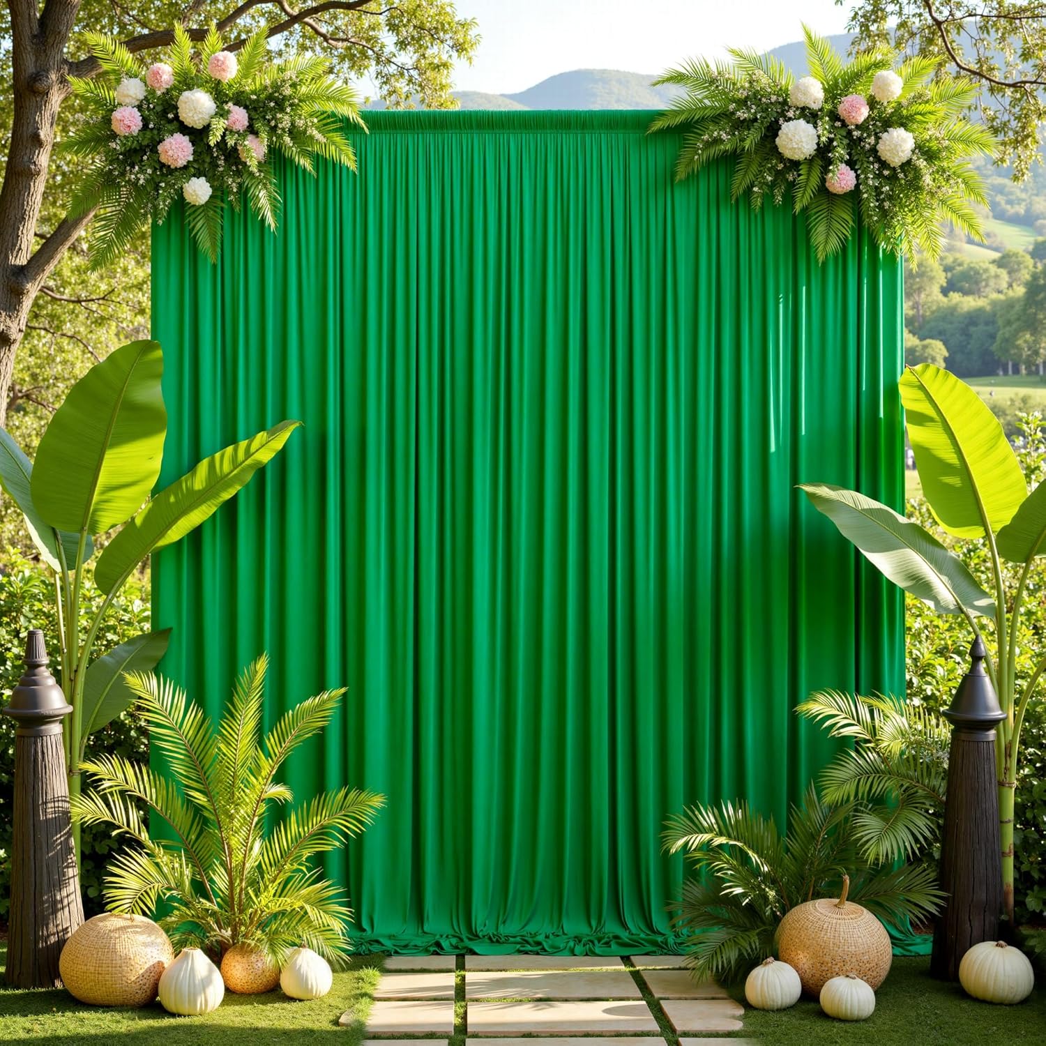 20x10ft White Backdrop Curtains for Parties, 4 Panels 5x10ft Wrinkle-Free Polyester Background Curtains for Wedding, Birthday, Baby Shower,Graduation, Decorations