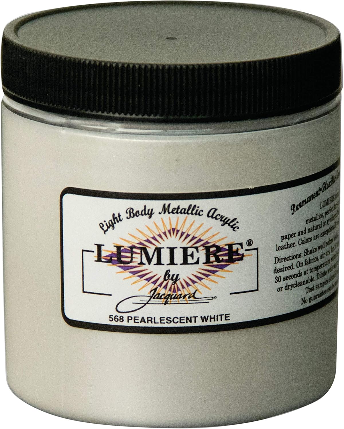 Jacquard Lumiere Fabric Paint Pearl WHTE, White
