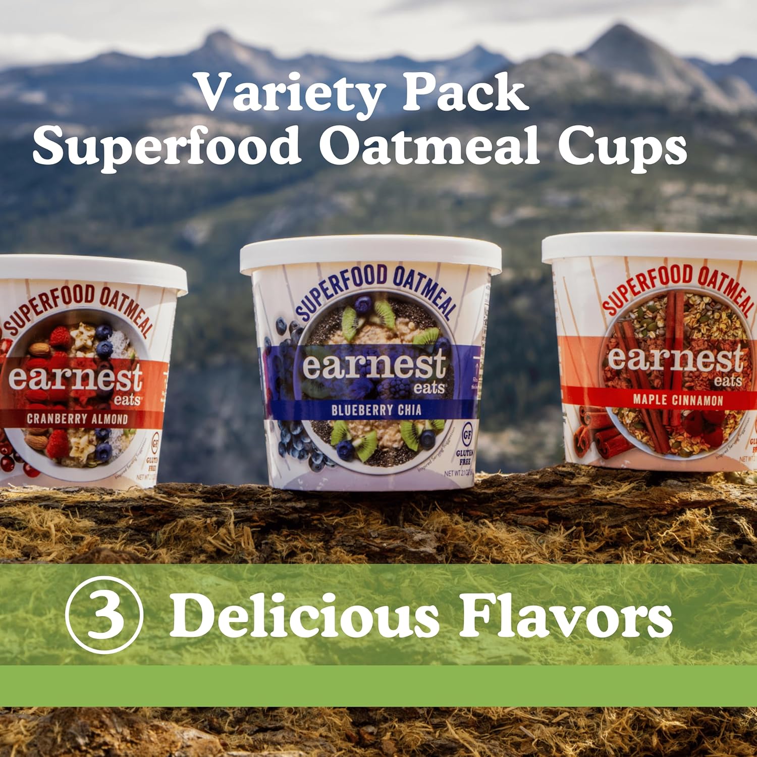 Earnest Eats Superfood Oatmeal Cups - Variety Pack – 7g Plant Protein, Gluten Free, Vegan, On-the-Go Breakfast, 2.1 Ounces Each (6 Pack)