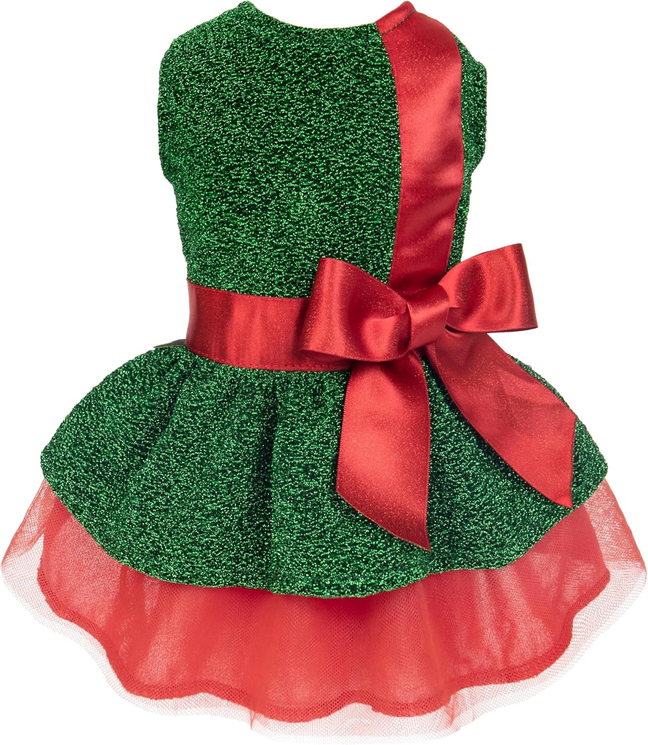 Fitwarm Christmas Dog Costume Dress, Funny Dog Holiday Outfit, Doggy Clothes for Small Dogs Girl, Pet Apparel, Green, Red, Medium
