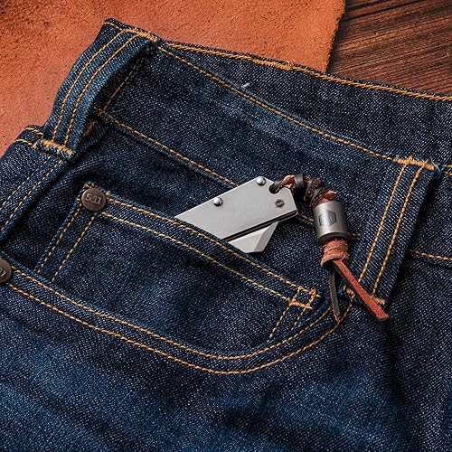 Miniatura 8 de KeyUnity KK03M Cuchillo plegable pequeño cuchillo de hoja fija, cuchillo de bolsillo EDC de acero inoxidable para hombres y mujeres