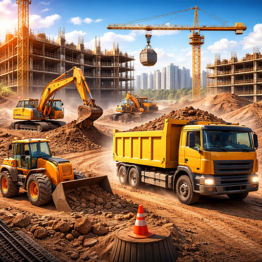 Schneebagger-Simulatorspiele – große Schneebaggerspiele – schwere Bagger-Simulatorspiele – Offroad-Kranführerspiele für Kinder