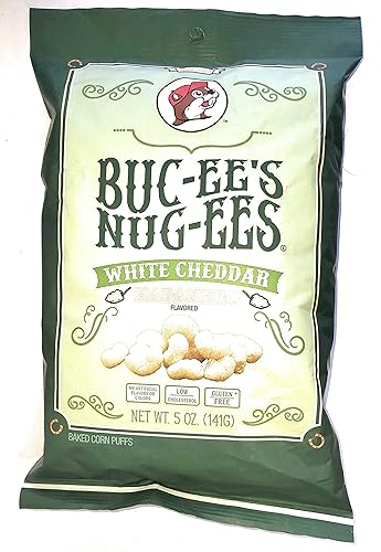Buc-ee's Nug-ees White Cheddar Habanero saborizado en polvo con sabor a queso Beaver Nuggets Sweet Corn Puff Snacks de Texas, 1 bolsa de 5 onzas