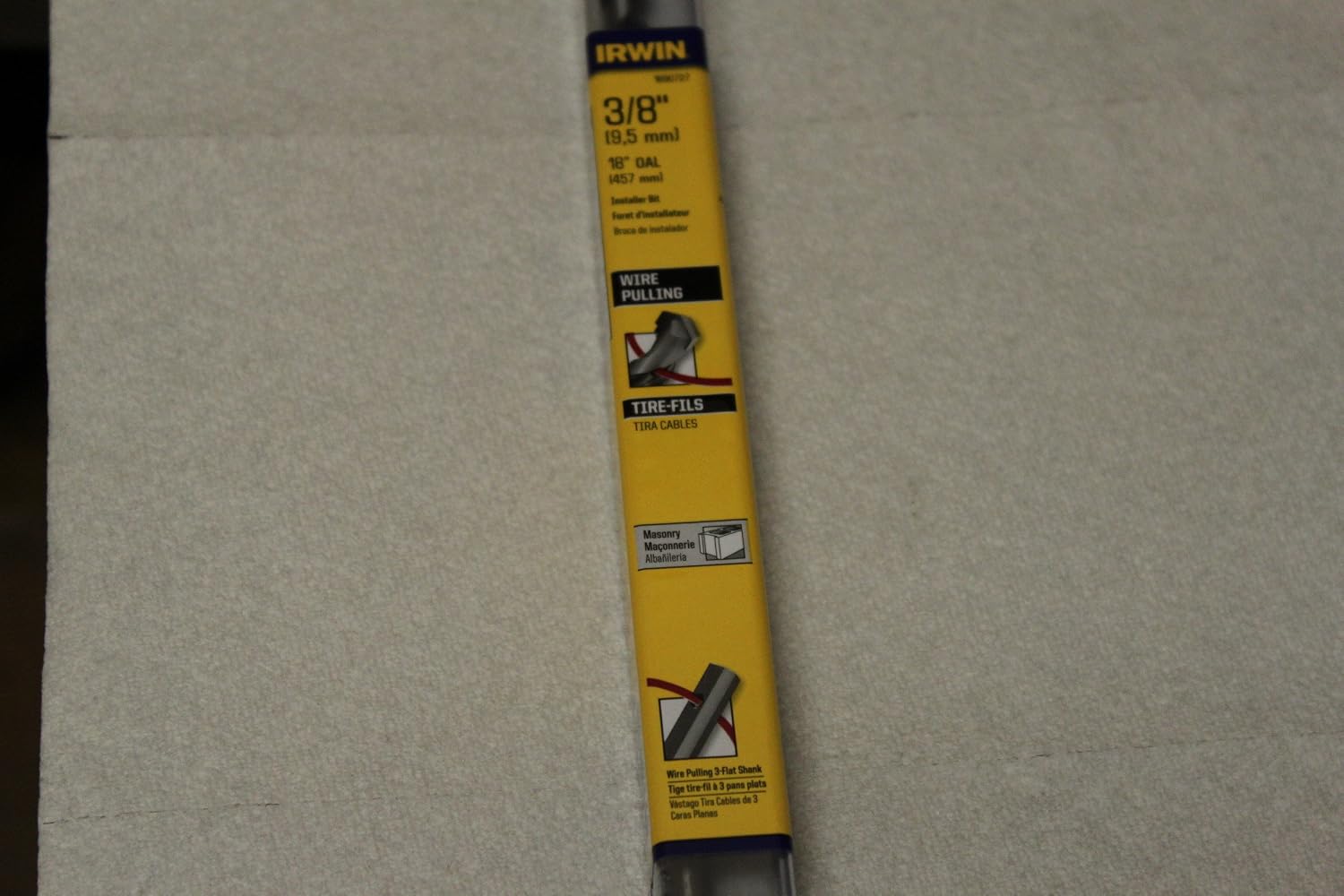 IRWIN IRWIN Tools 1890727 Carbide Tip Straight Shank Installer Drill Bit for Masonry, 18-inch by 3/8-inch