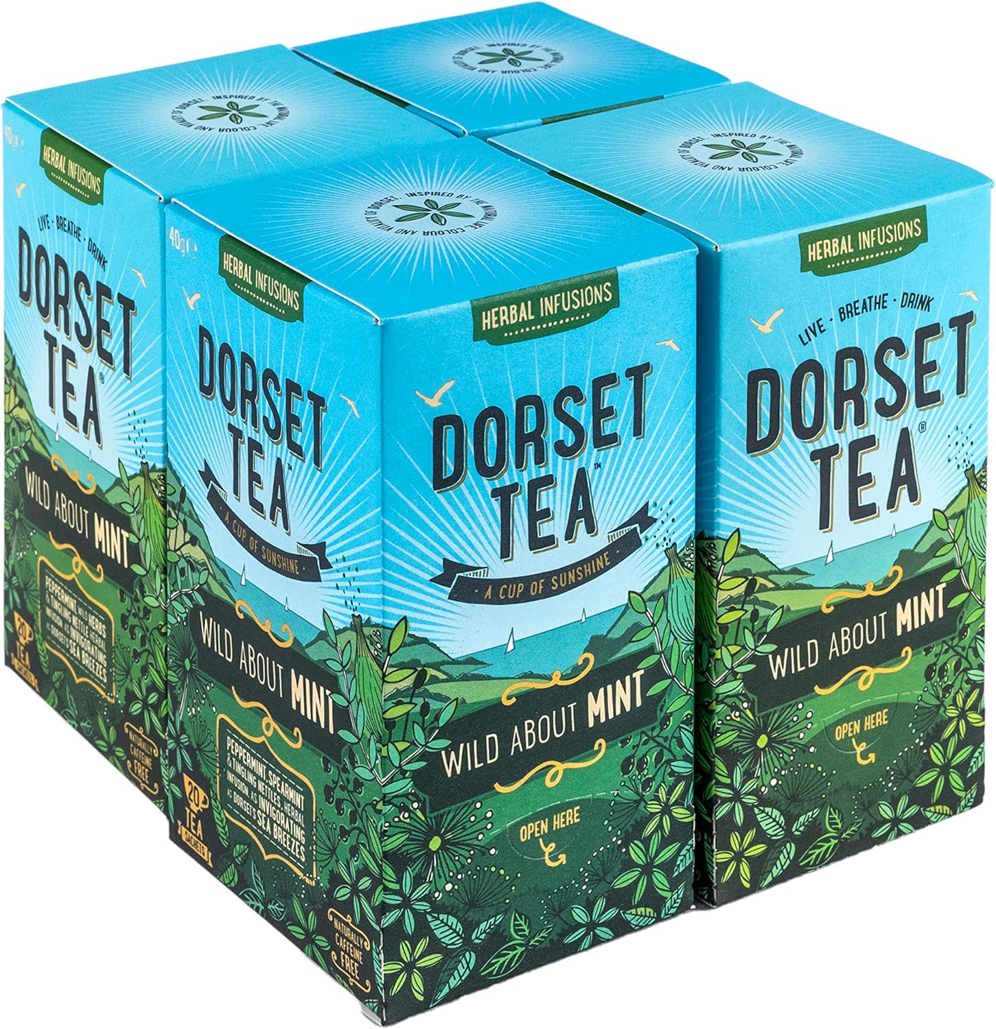 Dorset Tea Wild About Mint Tea Bags 4 Boxes x 20 Tea Bags (80 Tea Bags