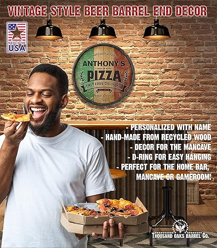 Vista 326 de THOUSAND OAKS BARREL CO. Personaliza el letrero de un cuarto de barril con cócteles de gato negro, barril de vino hecho de madera de roble de alta