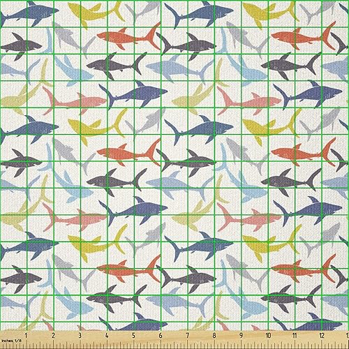 Vista 27 de Lunarable The Yard, tela azul real de The Yard, patrón de cerámica inspirado en el Medio Oriente estilo marroquí, estampado oriental, tela de satén