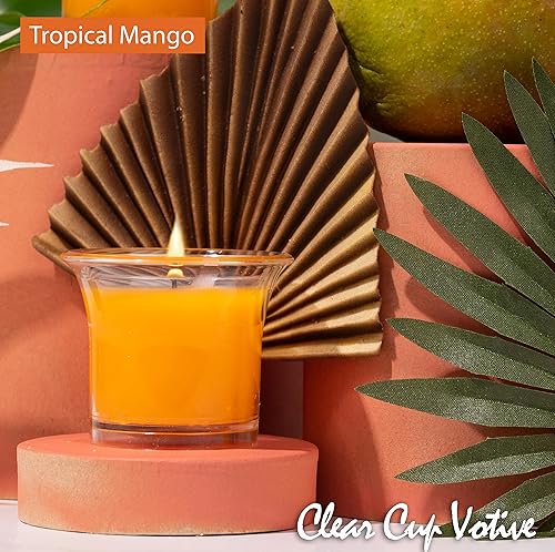 Miniatura 38 de HYOOLA Clear Cup Velas votivas perfumadas – Blanco – 12 horas de tiempo de combustión – Paquete de 4 – Fabricado en Europa Blanco,Amarillo
