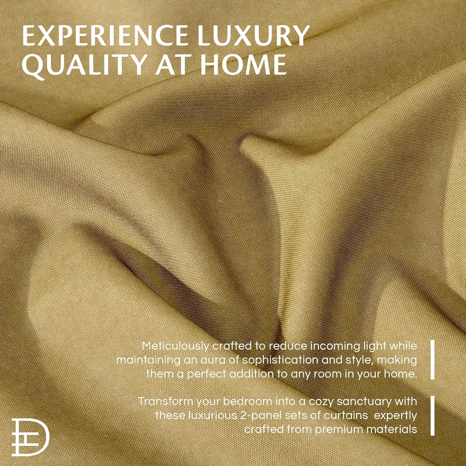 Dainty Home Ombre Darkening Curtains, Curtains for Living Room and Bedroom Gold 40"W x 84"L Set of 2 Machine Washable Light Filtering Curtain