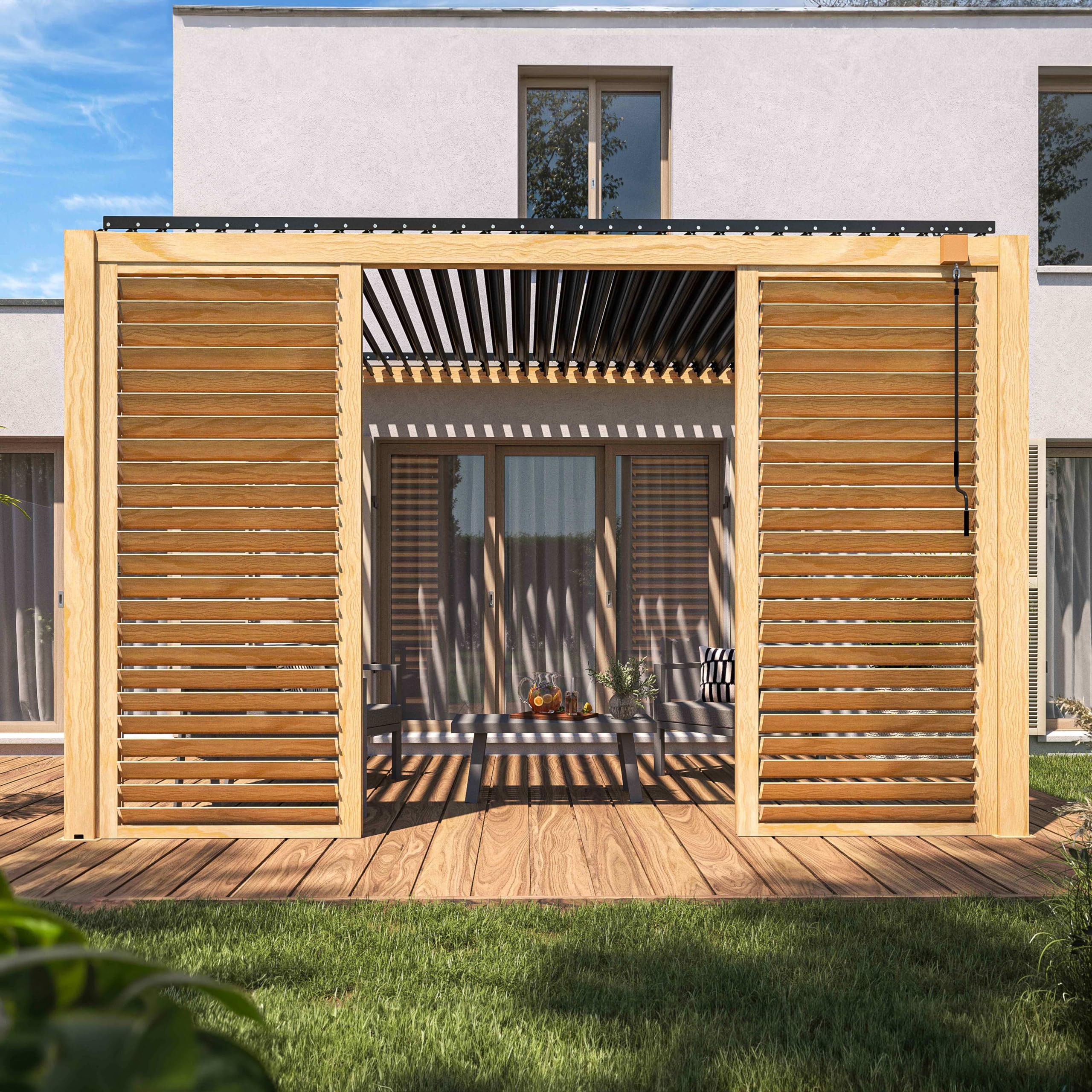 Claustra bois pour pergola bioclimatique corato et sapri (2,39 x 1 m)