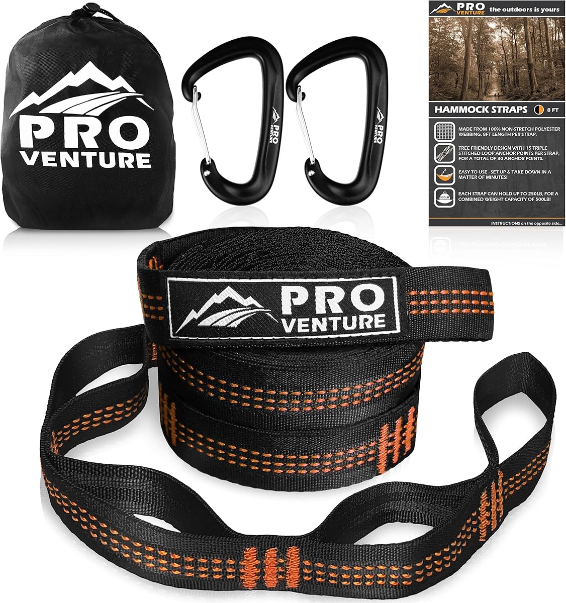 Hammock Straps and 2 Carabiners