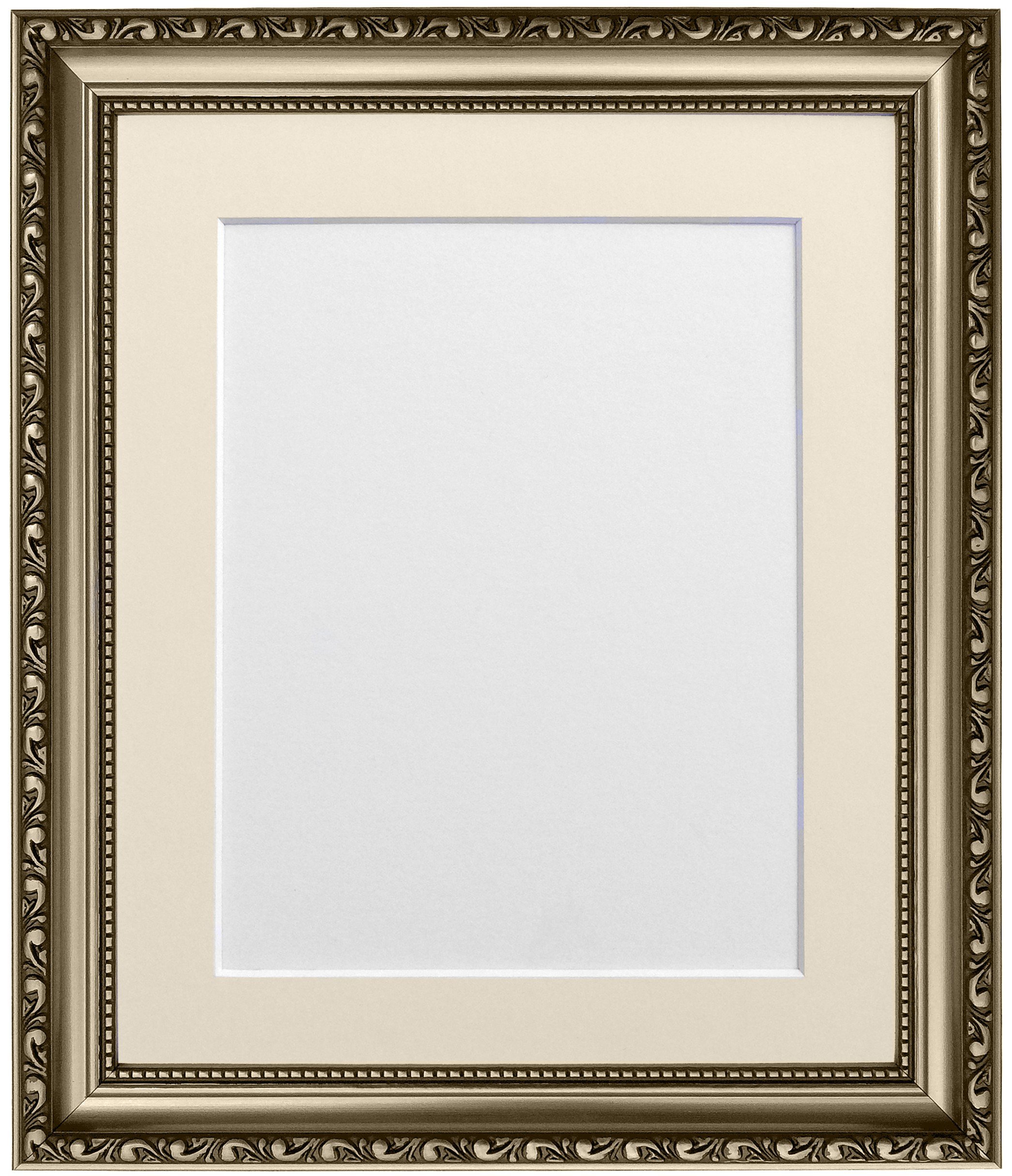 Frames By Post Ivory Mount Shabby Chic Gunmetal Picture Photo Frame With A4 For Image Size 9 X 6