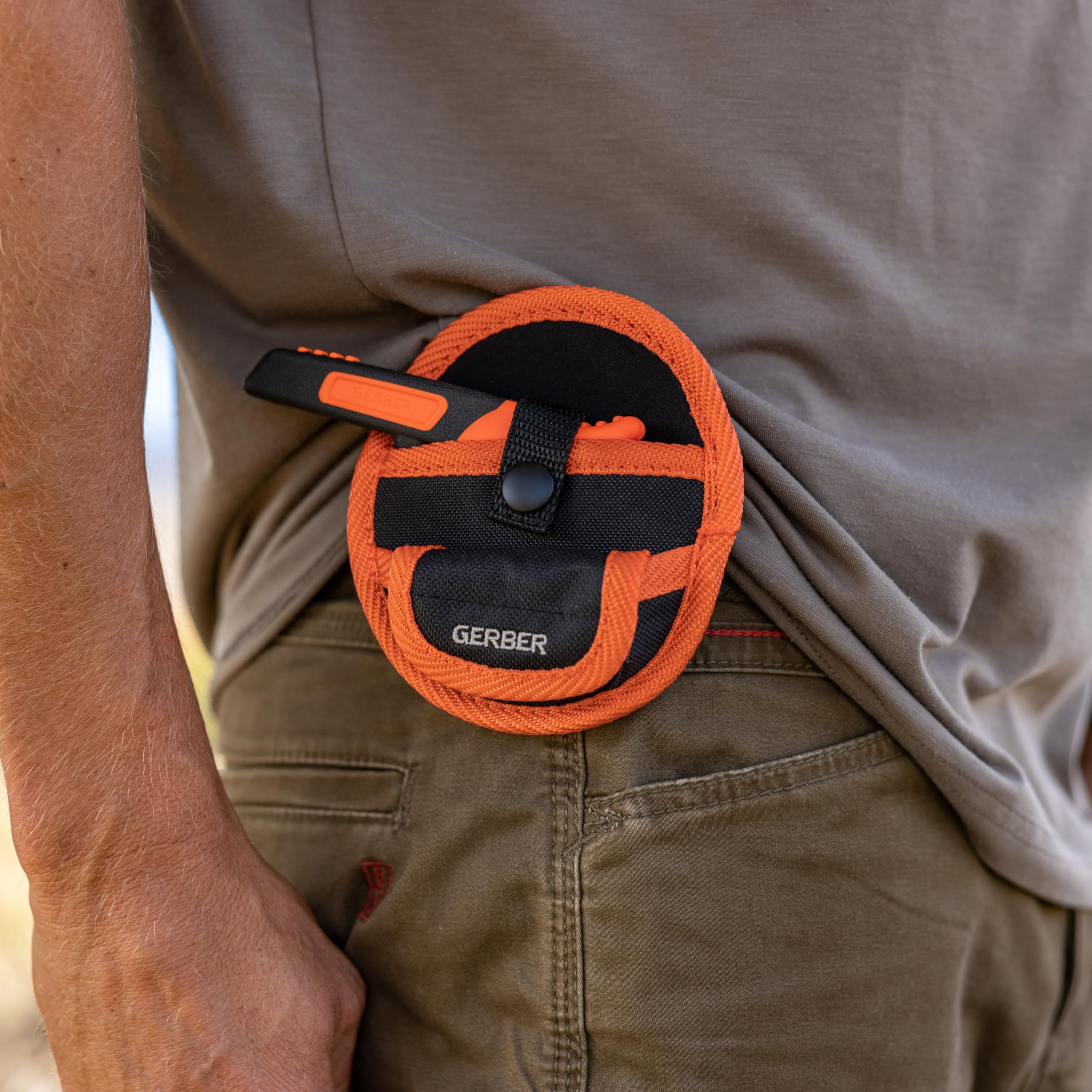 Gerber Vital Zip, Taglierino con Anello per Dito e Lame di Ricambio Arancione