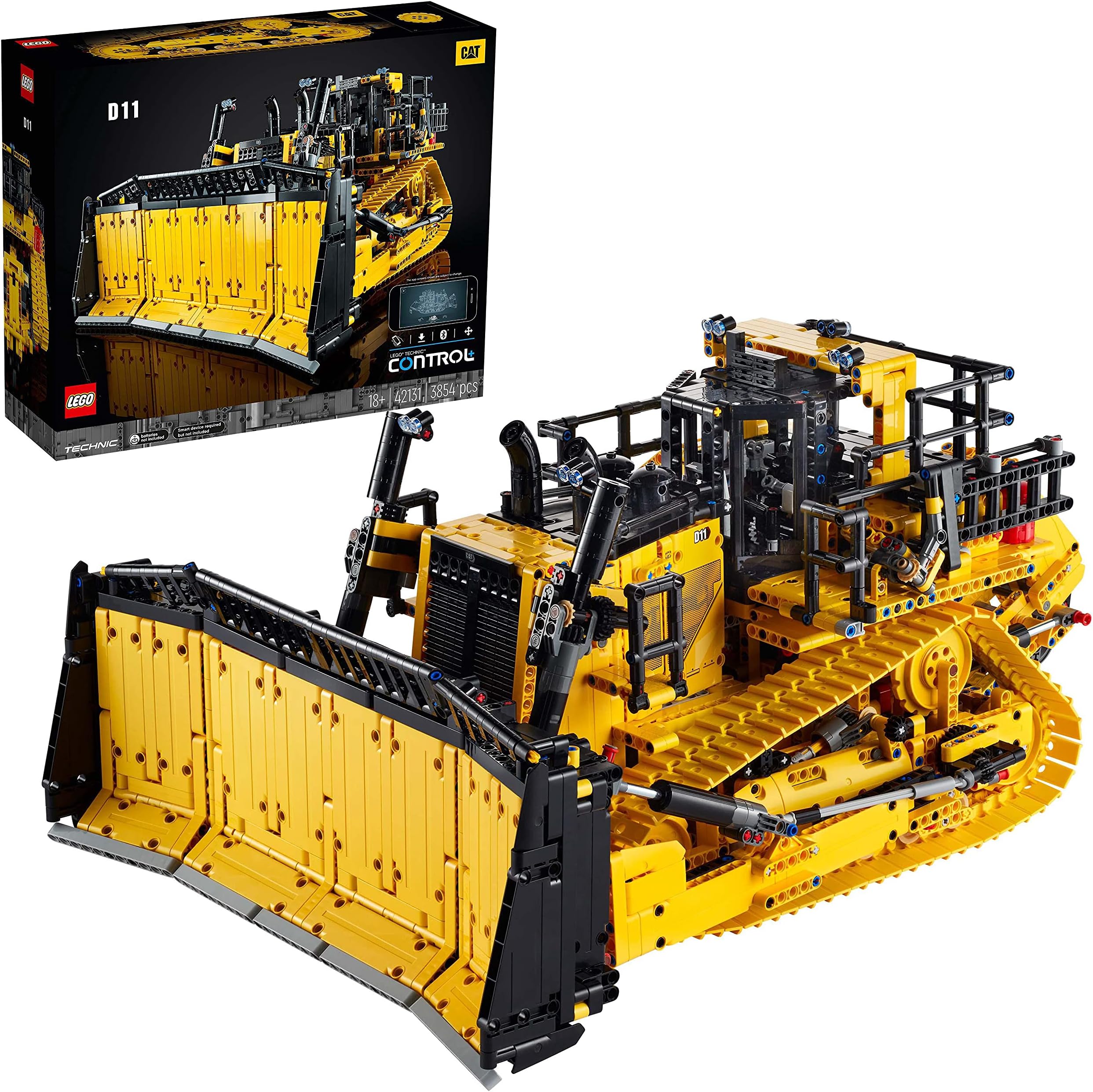 LEGO 42131 Technic App-Controlled Cat D11 Bulldozer Set, Model Building Kit for Adults, Remote Control Construction Motor Vehicle, Gifts for Men, Women, Him or her