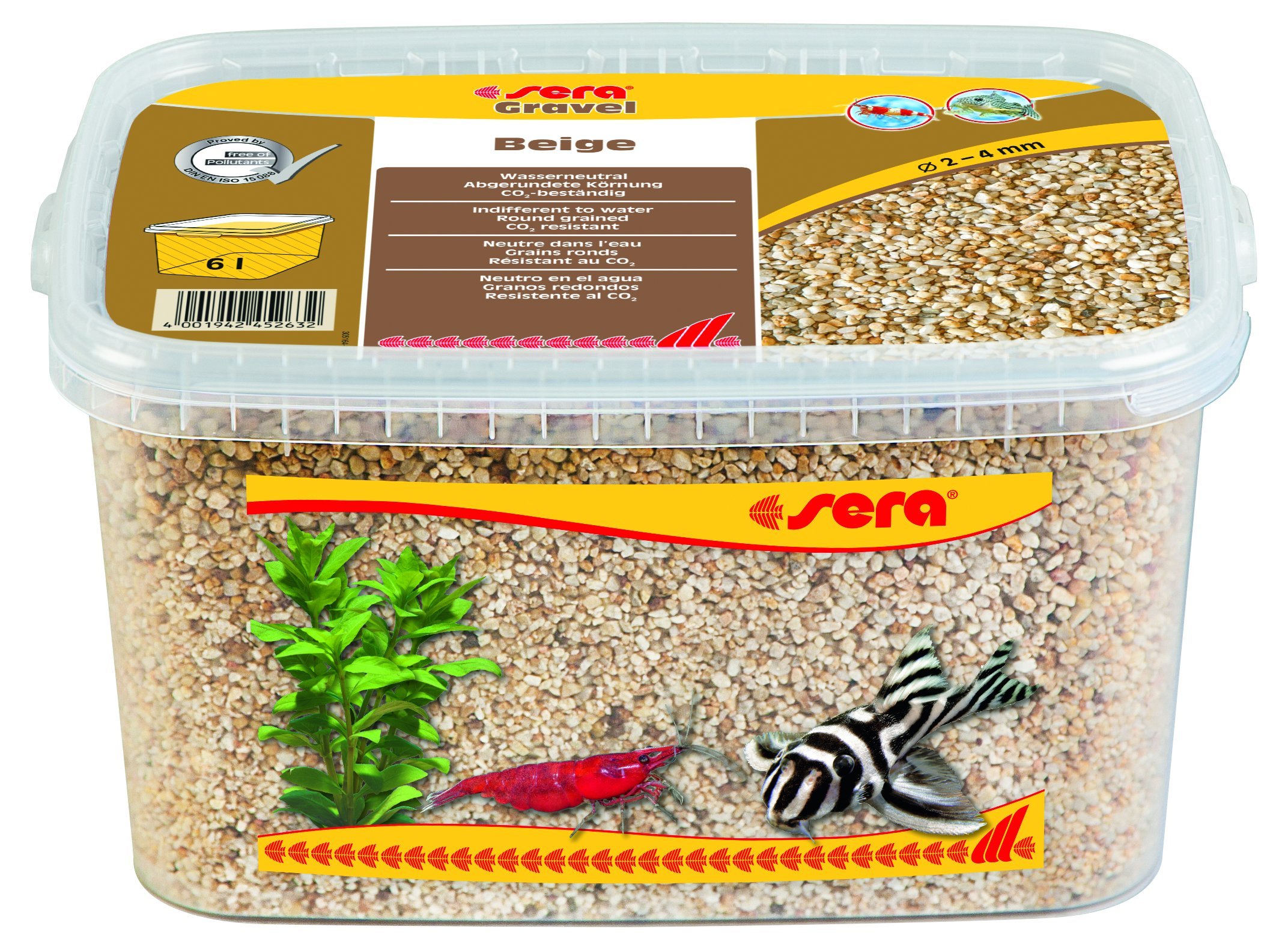sera Gravel Beige 2-4 mm 6000 ml – Grava Natural Beige (Ø 2-4 mm) para Todos los acuarios de Agua Dulce y Salada.