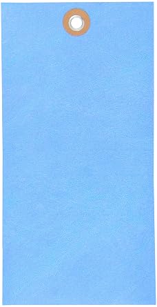 TYVEK Shipping Tags, 6 1/4" x 3 1/8", Blue, Water and Tear Resistant, Made with Spunbonded Olefin, with Metal Eyelet, Color Code Your Shipments with Vibrant Tags, Case of 100