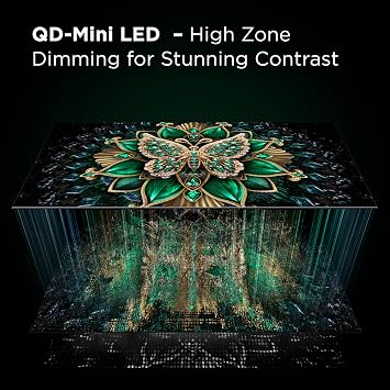 سلسلة TCL QM7K مقاس 55 بوصة | Mini LED QLED 4K HDR | 55QM7K، موديل 2025 | شاشة مضادة للانعكاس 120 هرتز - 144 هرتز Smart Google TV Dolby Atmos Onkyo Audio | Voice Remote Alexa Gaming Streaming Television