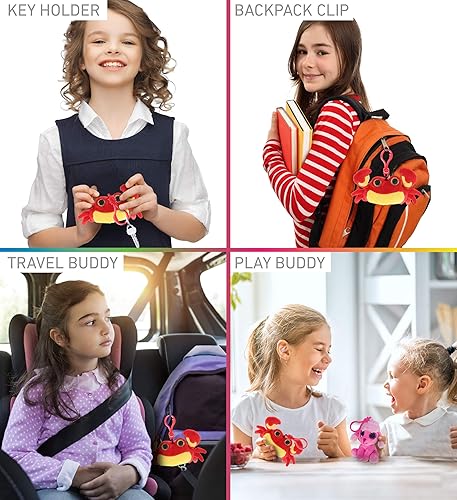 Miniatura 3 de DolliBu Llavero de peluche de cangrejo con ojos grandes, dije suave de vida marina con ojos grandes brillantes, accesorio decorativo de juguete de