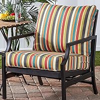 Vista 21 de Greendale Home Fashions 2-Piece Outdoor Deep Seat Cushion Set, Steel Blue Stripe