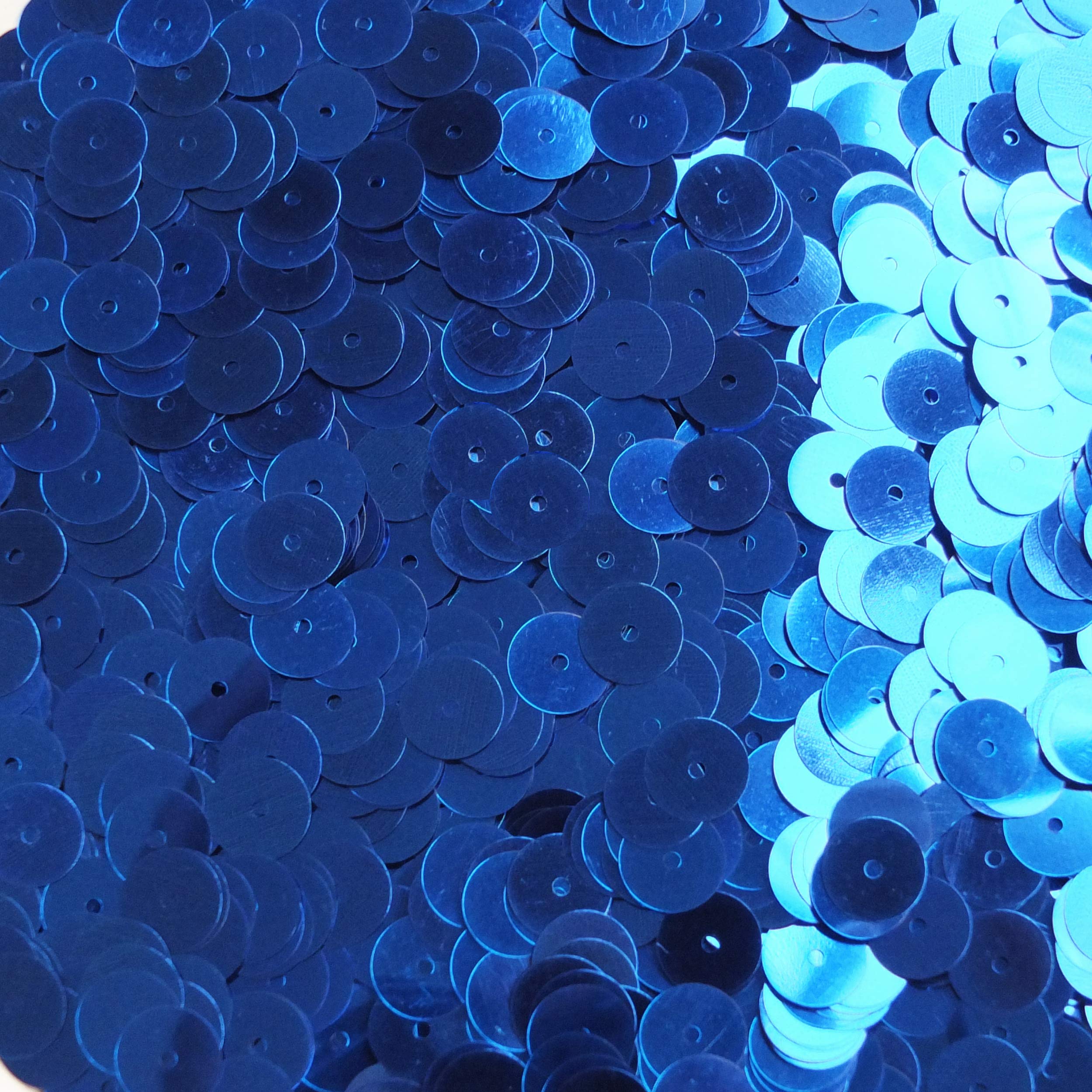 8mm Flat Sequins Royal Blue Metallic Medium Hole Made in USA