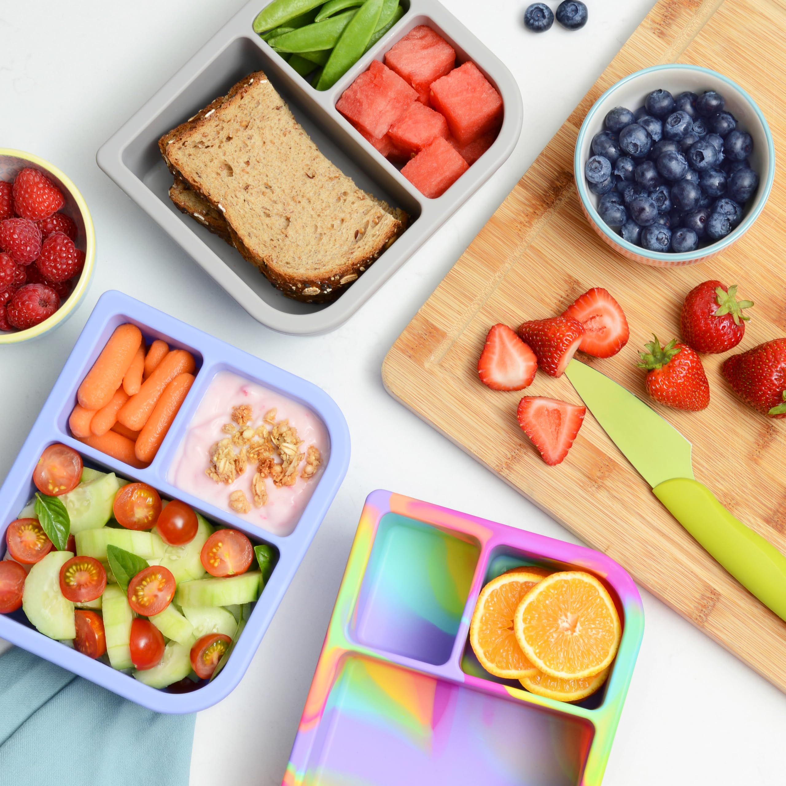 PrimaStella Bento-Box Aus Silikon Für Kinder – Unzerbrechlich, Mikrowellengeeignet & Spülmaschinenfest