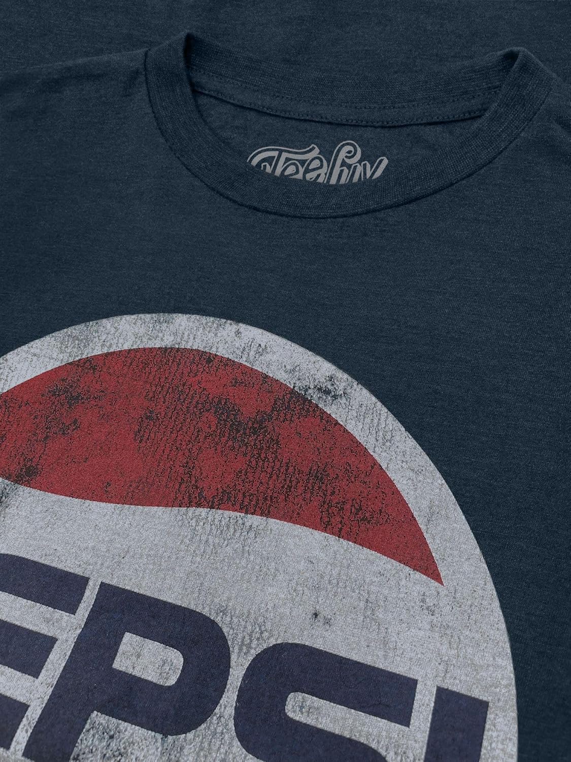 Tee Luv Men's Pepsi T-Shirt - Faded Pepsi Cola Classic 70s Logo Shirt - Image 2